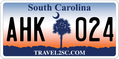 SC license plate AHK024