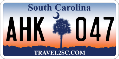 SC license plate AHK047