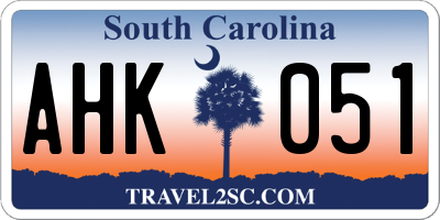SC license plate AHK051