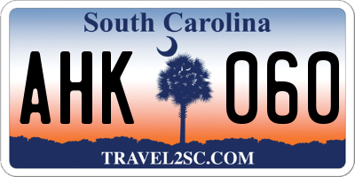 SC license plate AHK060