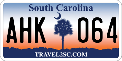 SC license plate AHK064