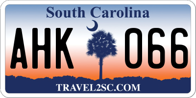 SC license plate AHK066