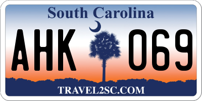 SC license plate AHK069