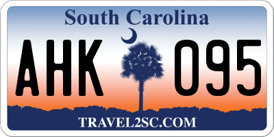 SC license plate AHK095