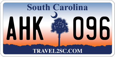 SC license plate AHK096