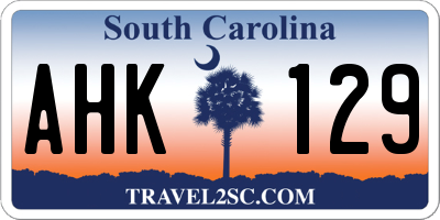 SC license plate AHK129