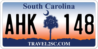 SC license plate AHK148