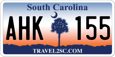 SC license plate AHK155