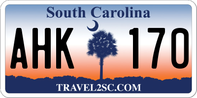 SC license plate AHK170