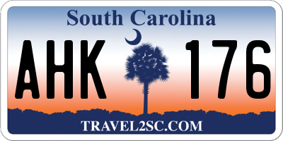 SC license plate AHK176