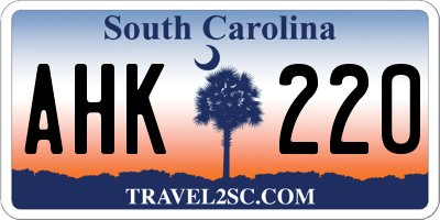 SC license plate AHK220
