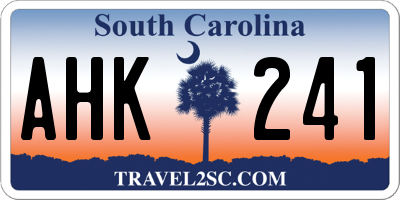 SC license plate AHK241