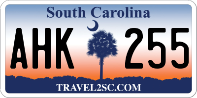 SC license plate AHK255
