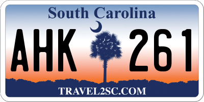 SC license plate AHK261