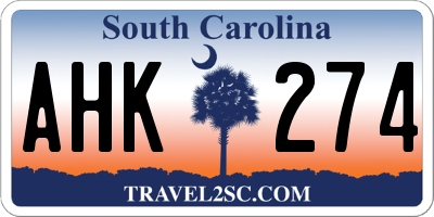 SC license plate AHK274