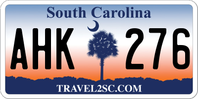 SC license plate AHK276