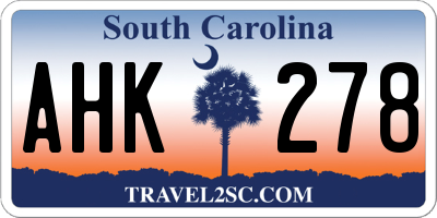 SC license plate AHK278
