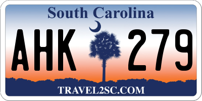 SC license plate AHK279