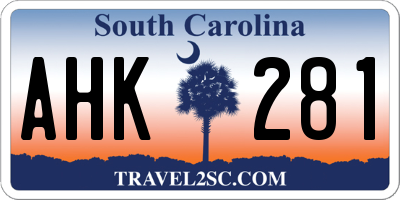 SC license plate AHK281