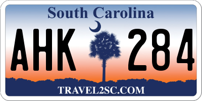 SC license plate AHK284