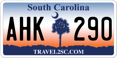 SC license plate AHK290