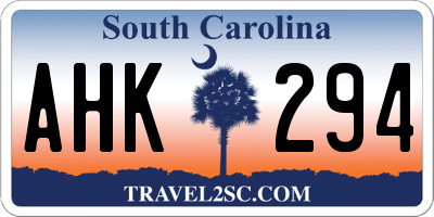 SC license plate AHK294