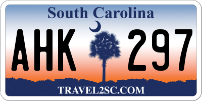 SC license plate AHK297