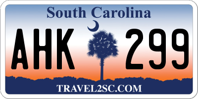 SC license plate AHK299