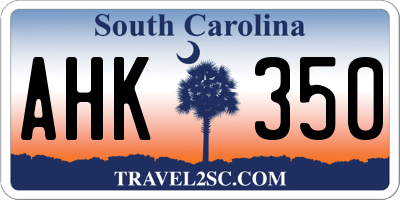 SC license plate AHK350