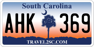 SC license plate AHK369