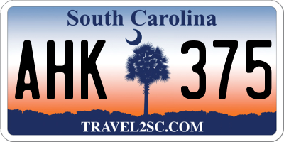 SC license plate AHK375