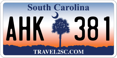 SC license plate AHK381
