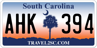 SC license plate AHK394