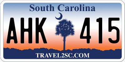 SC license plate AHK415