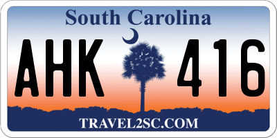 SC license plate AHK416