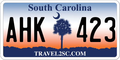 SC license plate AHK423