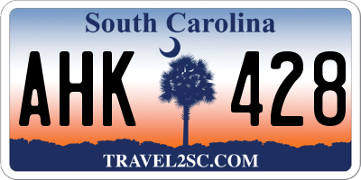 SC license plate AHK428