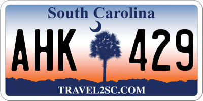 SC license plate AHK429