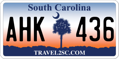SC license plate AHK436