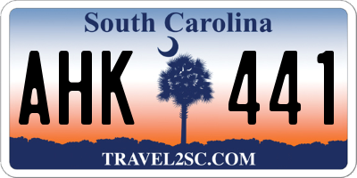 SC license plate AHK441