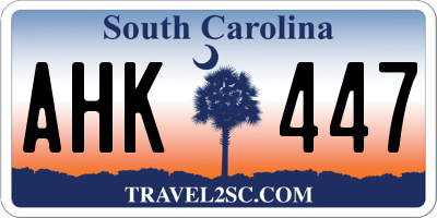 SC license plate AHK447
