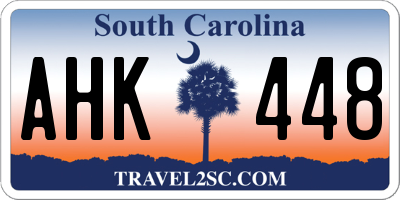 SC license plate AHK448