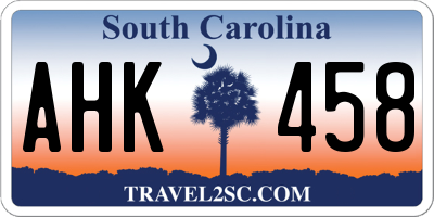 SC license plate AHK458