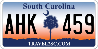 SC license plate AHK459