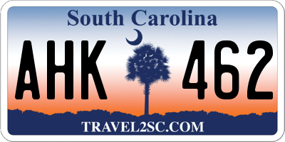 SC license plate AHK462