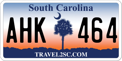 SC license plate AHK464