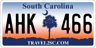 SC license plate AHK466