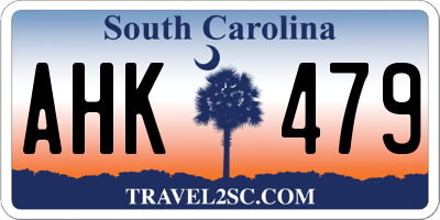 SC license plate AHK479