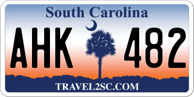 SC license plate AHK482