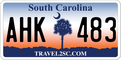 SC license plate AHK483